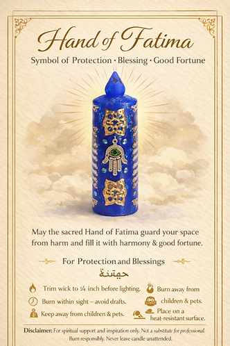 Hand of Fatima – 6" Luxury Spiritual Candle