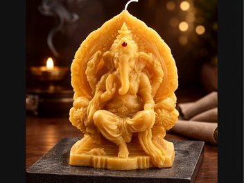 Golden Wisdom Ganesha Candle